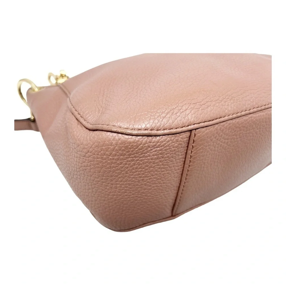 Michael Kors Mauve Dusty Pink Leather Brooke Medium Shoulder Crossbody Handbag